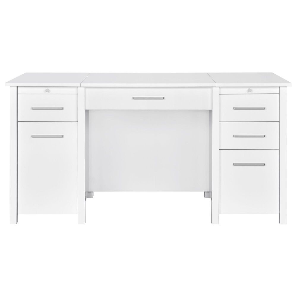 Coaster Dylan Lift Top Office Desk in White High Gloss, , large