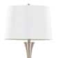 LumiSource Lenuxe 29" Metal Table Lamp with White Textured Linen Shade in Brushed Nickel (Set of 2), , large