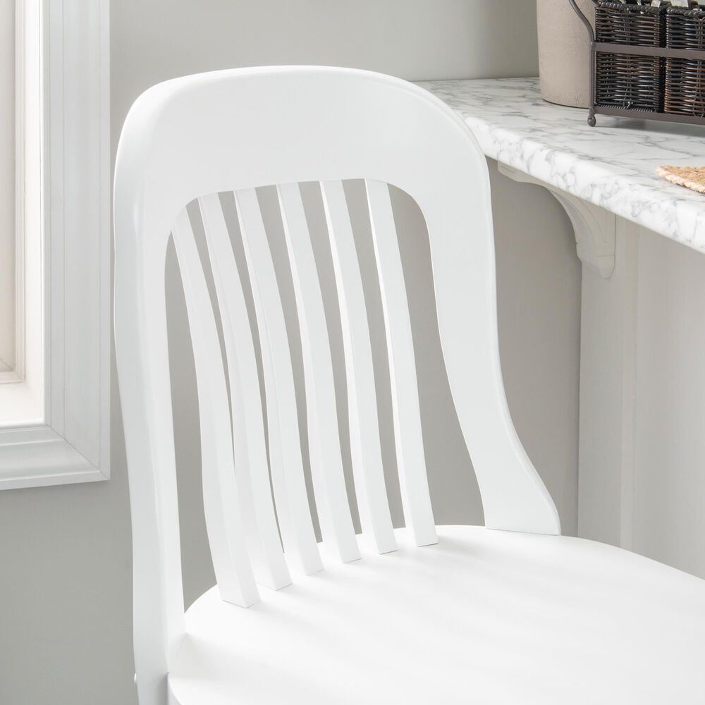 Linon Home Decor Maylen Bar Stool in Lustrous White (Set of 2), , large