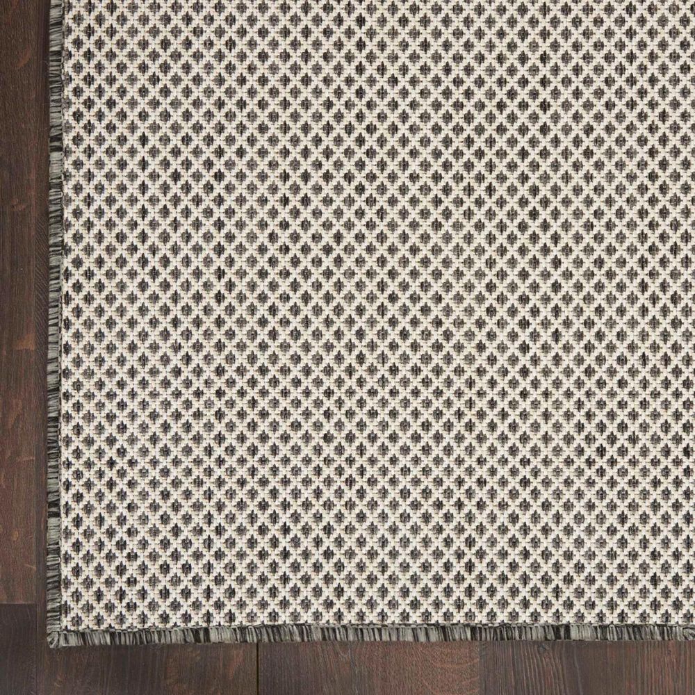 Nourison Courtyard Ivory and Charcoal 8&#39; x 10&#39; Indoor/Outdoor Area Rug, , large