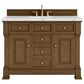 James Martin Vanities Brookfield 48" Single Bathroom Vanity in Honey Oak with 3 cm Ethereal Noctis Quartz Top and Rectangular Sink, , large