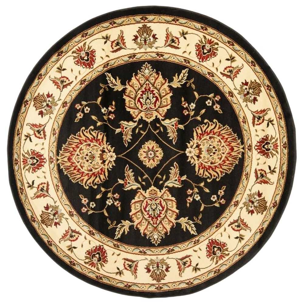 Safavieh Lyndhurst LNH555 5"3" Round Black and Ivory Area Rug, , large
