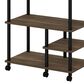 HOMLUX Turn-N-Tube 4-Tier Kitchen Storage Cart in Columbia Walnut and Black, , large