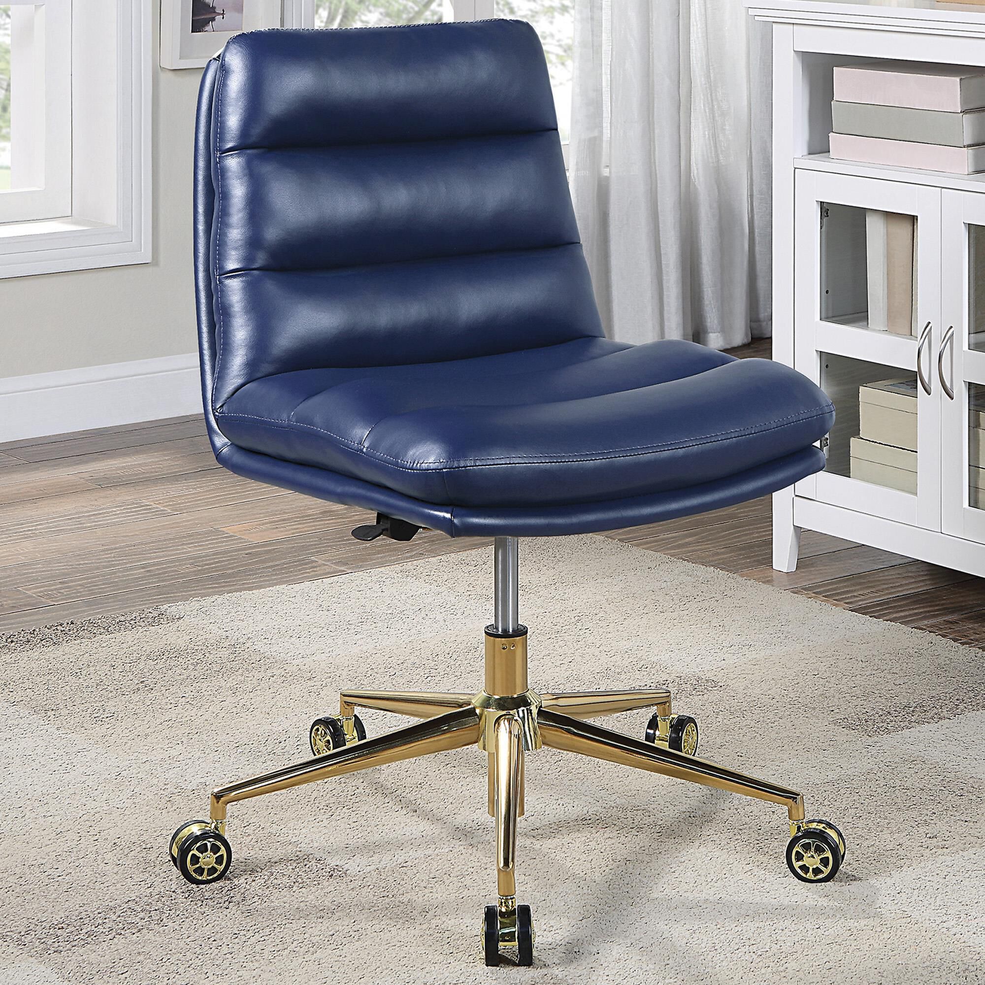 Navy swivel best sale office chair
