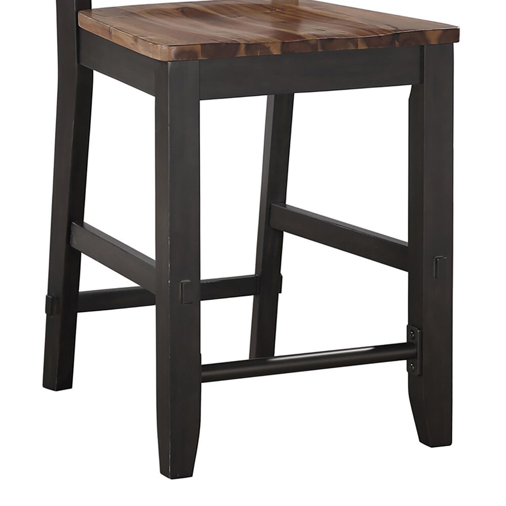 Steve Silver Bermuda Counter Stool in Black and Dark Acacia, , large