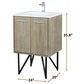 Lexora Home Lancy 24" Single Bathroom Vanity in Rustic Acacia with 2 cm White Cultured Marble Top and Rectangular Sink, , large