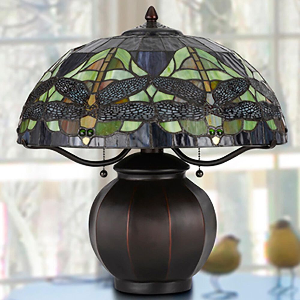 Cal Lighting Tiffany Table Lamp In Dark Bronze Nebraska Furniture Mart