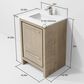 Lexora Home Lafarre 24" Single Bathroom Vanity in Rustic Acacia with 2 cm White Quartz Top and Rectangular Sink, , large