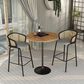 Leisuremod LeisureMod Verve Collection Modern Bar Height Table Black Base with 36 Round Cognac Brown MDF Top, , large
