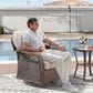 Hearth and Haven Outdoor Swivel Glider Chair with Beige Cushion in Brown (Set of 2), , large