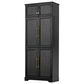 HOMLUX HOMLUX 78.2" Tall Farmhouse Kitchen Pantry Cabinet with 8 Door Shelves, Storage Cabinet with 4 Adjustable Shelves, Hidden Drawer, Wine Rack, Versatile Cupboard for Kitchen, Dining & Bathroom, Ash Black, , large