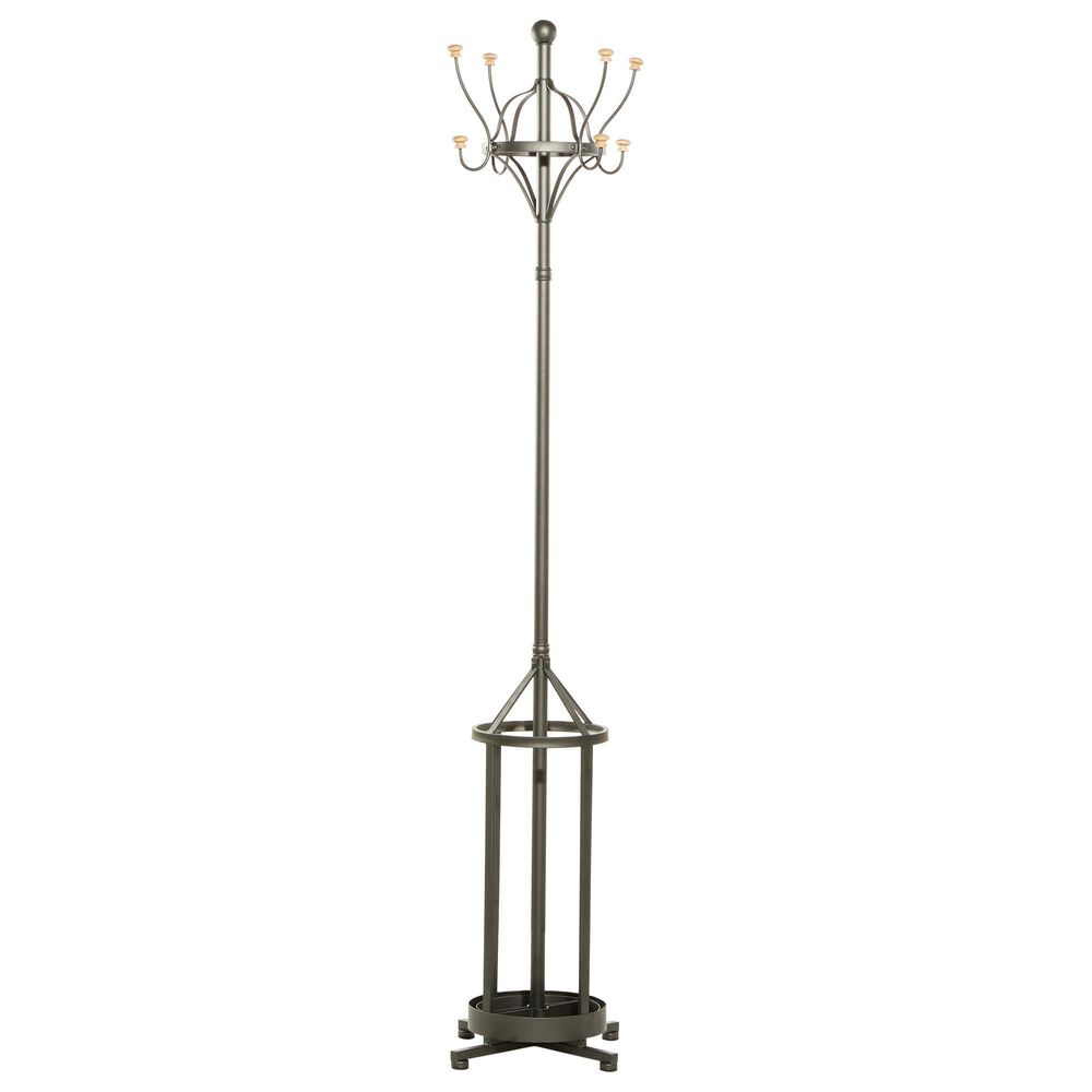 Maple and Jade Industrial Coat Rack in Black, , large