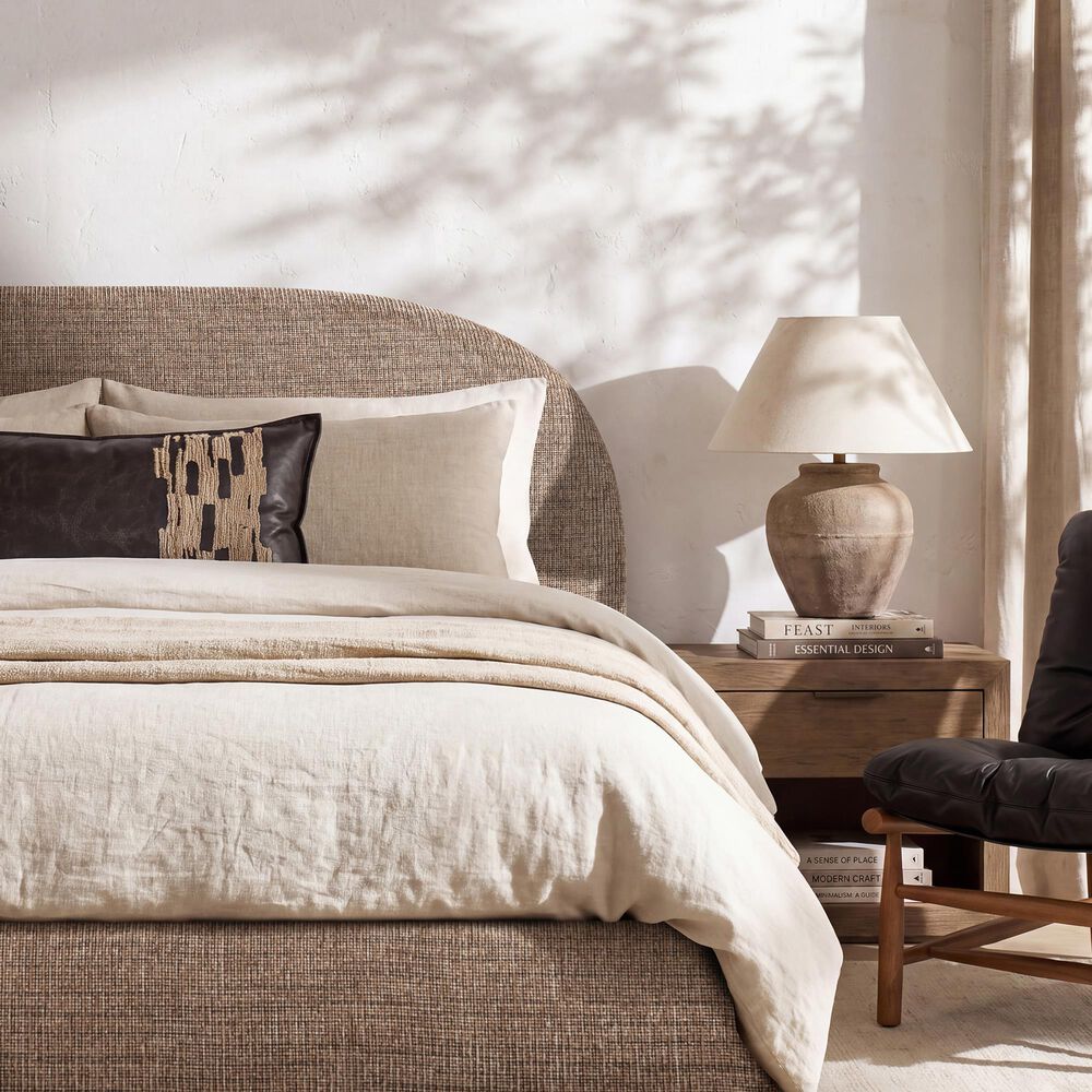 Jennifer Taylor Home Archie King Upholstered Platform Bed in Taupe Brown, , large