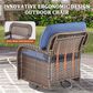 Hearth and Haven Outdoor Swivel Glider Chair with Blue Cushion in Brown (Set of 2), , large