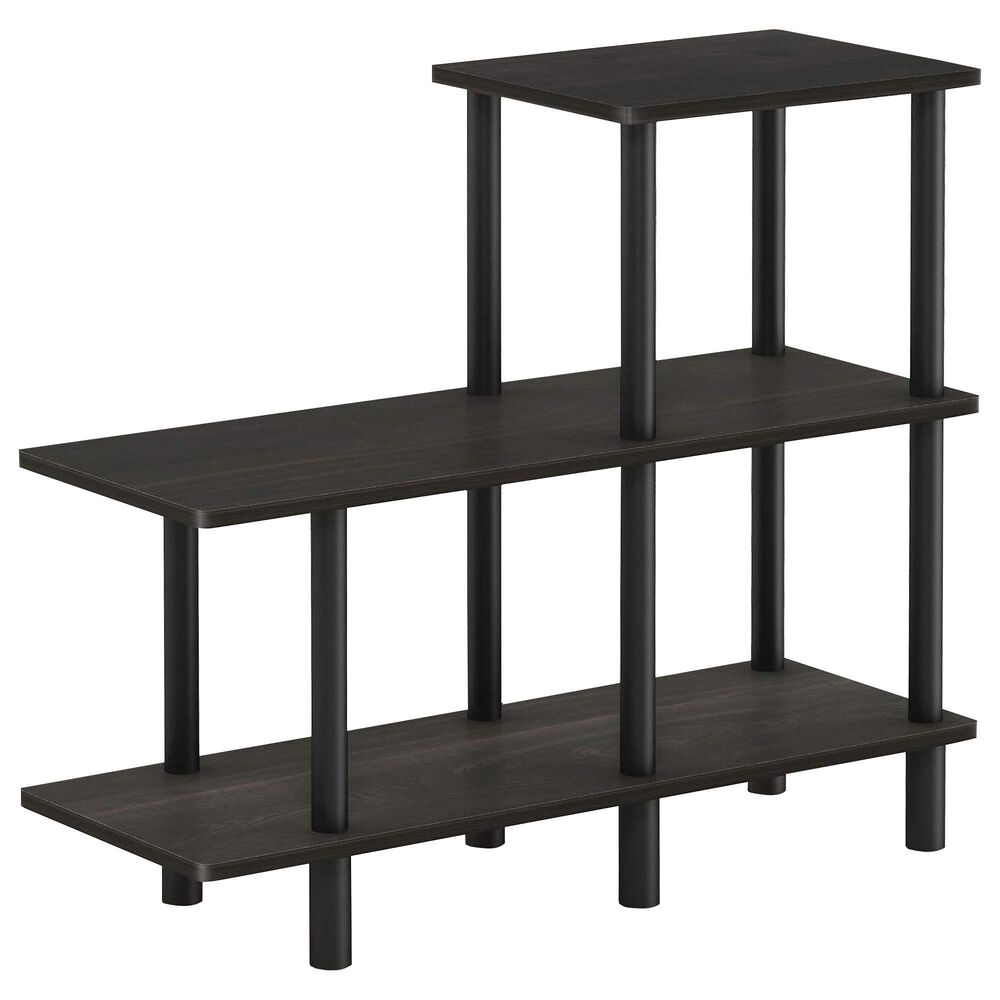 HOMLUX Turn-N-Tube 3-Tier Cube Ladder Display Rack in Espresso and Black, , large