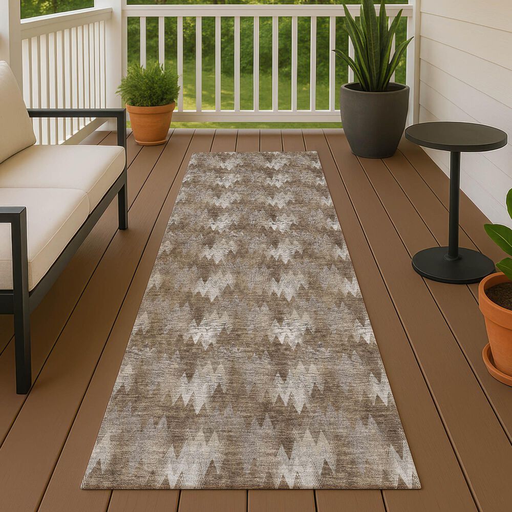 Dalyn Rug Company Soft Essentials Chevron Mocha 2'3" x 7'6" Runner, , large