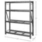 Gladiator 60" Wide Heavy Duty Rack with Four 18" Deep Shelves in Hammered Granite, , large