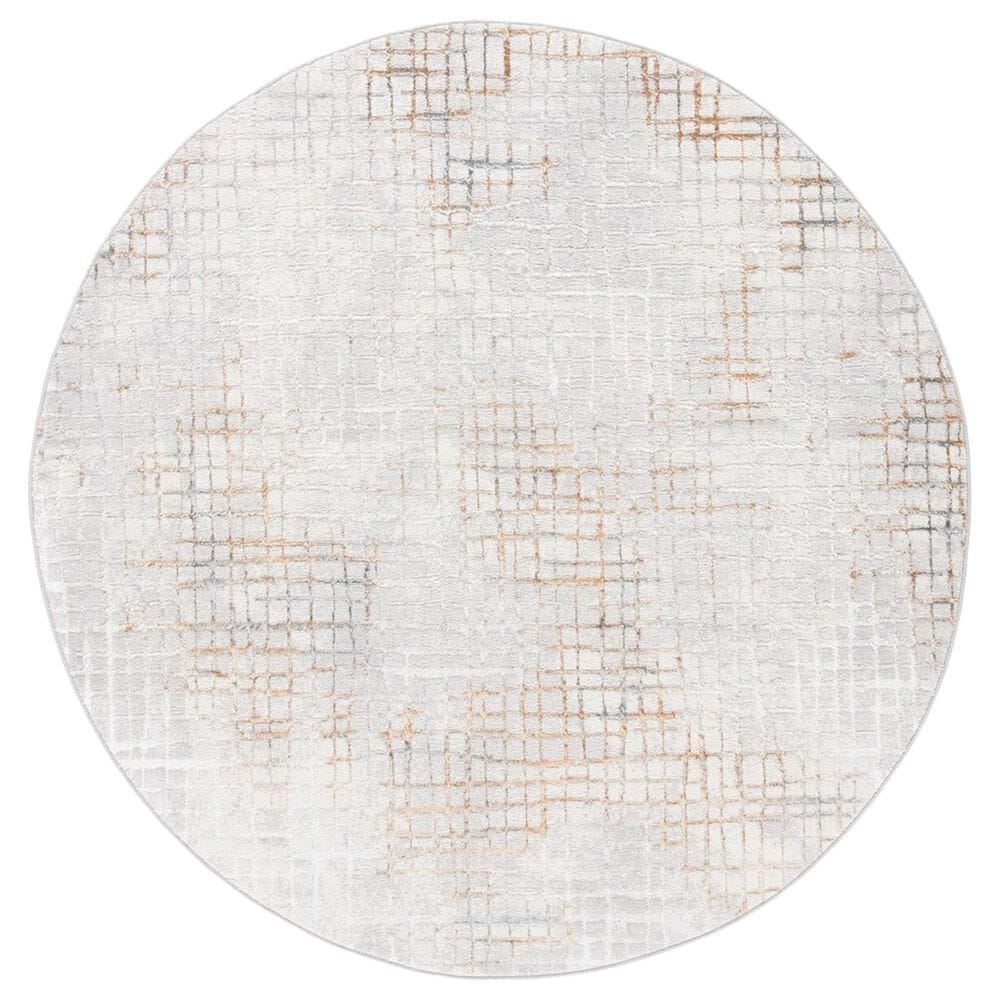 Safavieh Orchard ORC672 6"7" Round Grey and Gold Area Rug, , large