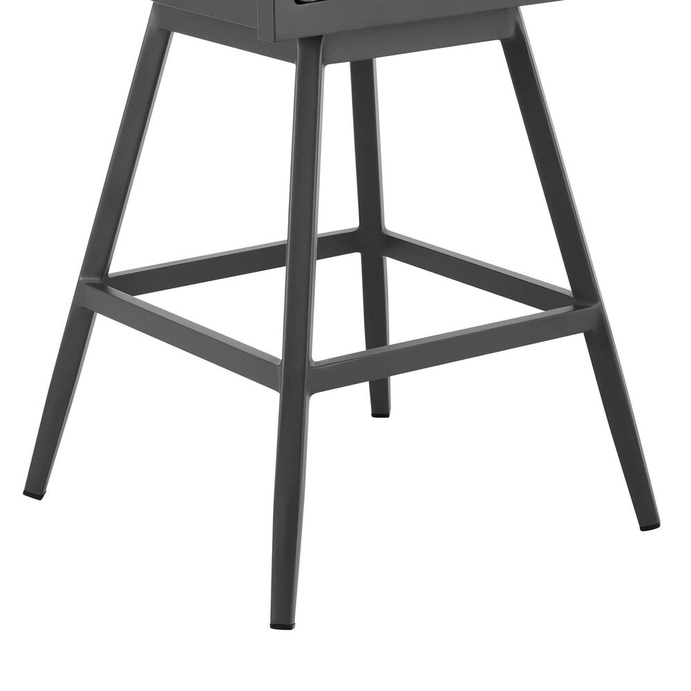 Blue River Menorca Patio Swivel Counter Height Bar Stool in Dark Gray, , large