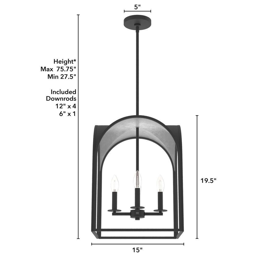 Hunter Dukestown 15&quot; 4-Light Lantern Pendant in Natural Iron and Gold Leaf, , large