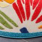 Safavieh Cabana CBN356A 6"7" Round Ivory and Blue Indoor/Outdoor Area Performance Rug, , large