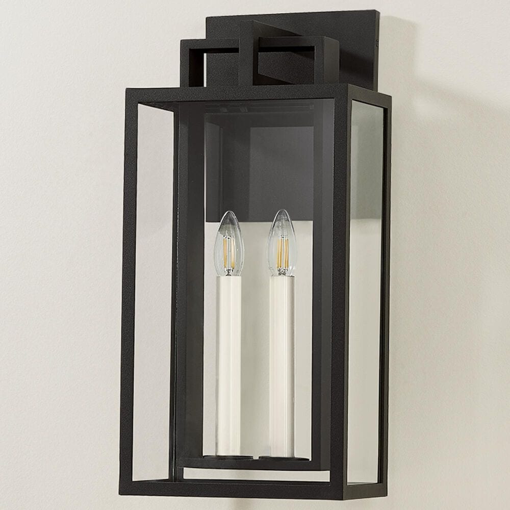 Troy Lighting Amire 20" 2-Light Exterior Wall Sconce in Texture Black, , large