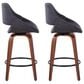 LumiSource Cosmo 30" Swivel Barstool with Grey Upholstery in Black (Set of 2), , large