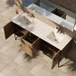 Lexora Home Lancy 72" Double Bathroom Vanity in Rustic Acacia with 2 cm White Cultured Marble Top and Rectangular Sinks, , large