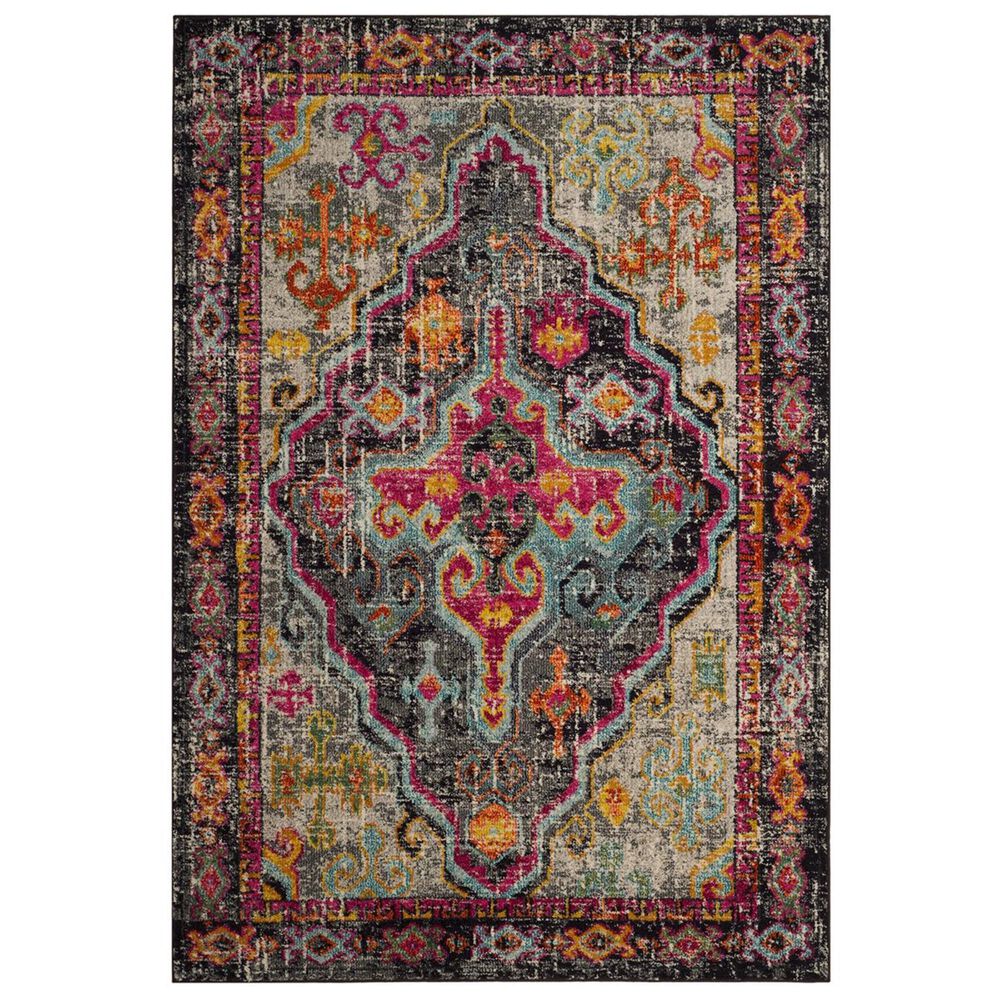 Safavieh Monaco MNC247R-3 3" x 5" Grey/Fuchsia Area Rug, , large
