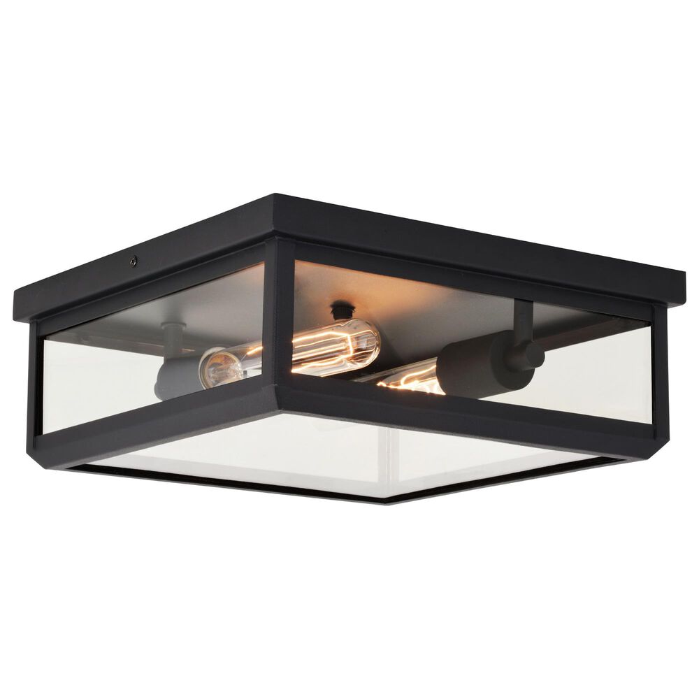 Vaxcel Kinzie 2-Light Outdoor Flush Mount in Textured Black, , large