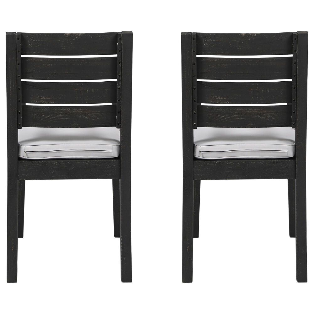Hearth and Haven Outdoor Armless Dining Chair with Dark Gray Frame in Light Gray (Set of 2), , large