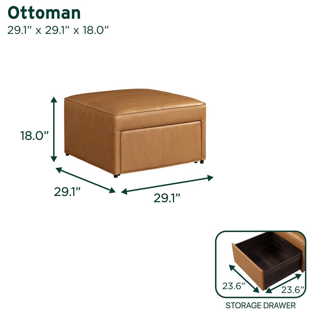 Lifestyle Solutions Hailey Storage Ottoman in Camel, , large