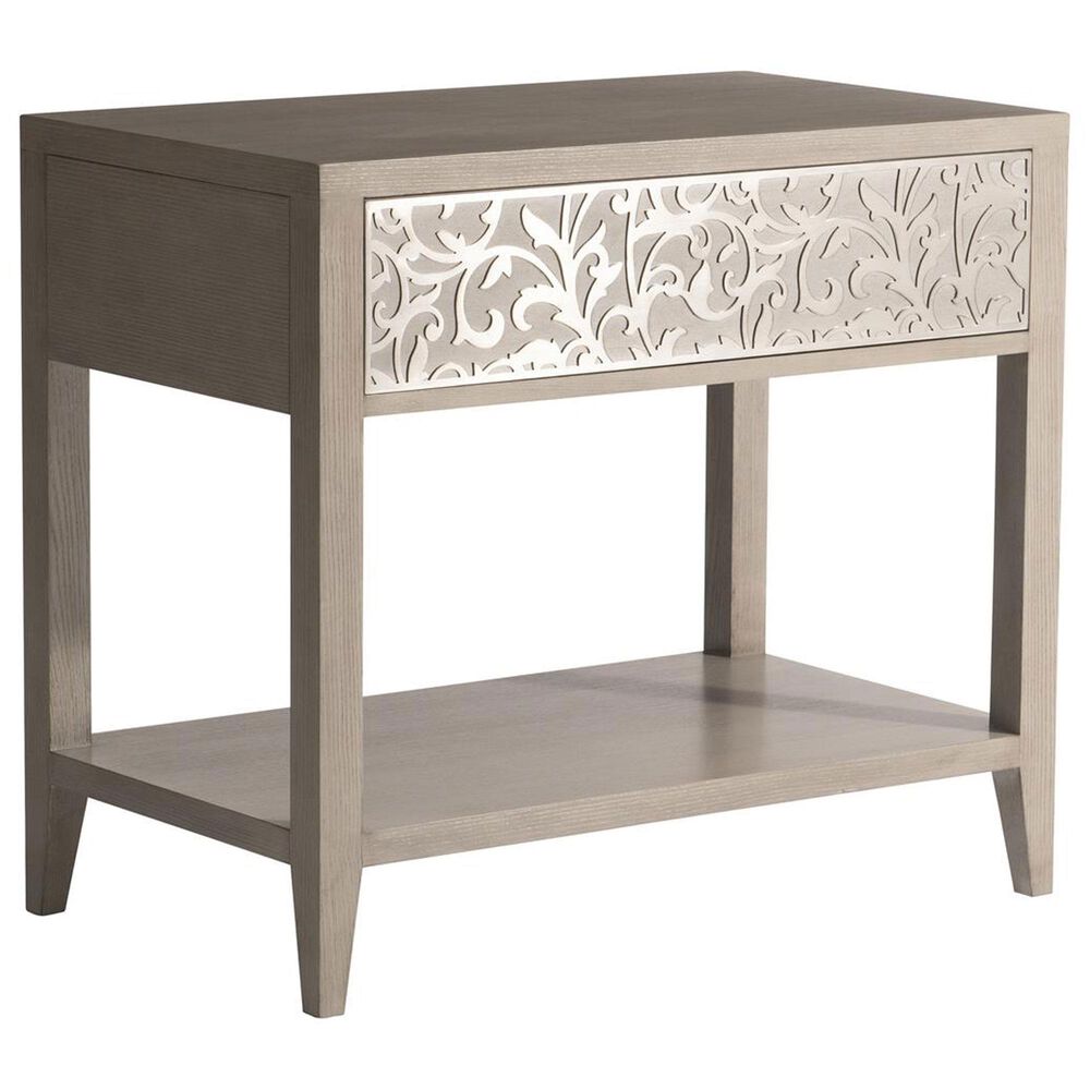 Bernhardt Cornelia Nightstand in Nebbia and Glazed Stainless Steel, , large