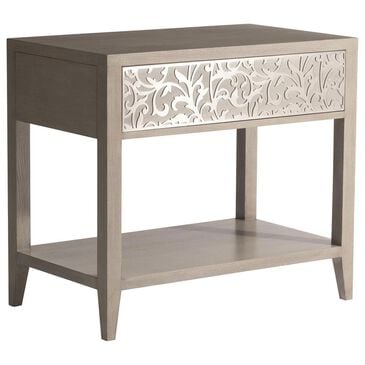 Bernhardt Cornelia Nightstand in Nebbia and Glazed Stainless Steel, , large