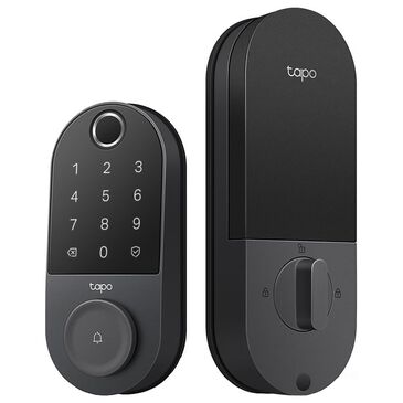 TP-Link Tapo Smart Wi-Fi Door Lock with Built-in Doorbell in Black, , large