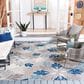 Safavieh Cabana CBN800F 9" x 12" Grey and Blue Indoor/Outdoor Area Performance Rug, , large