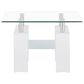 Global Furniture USA End Table in White and Clear, , large