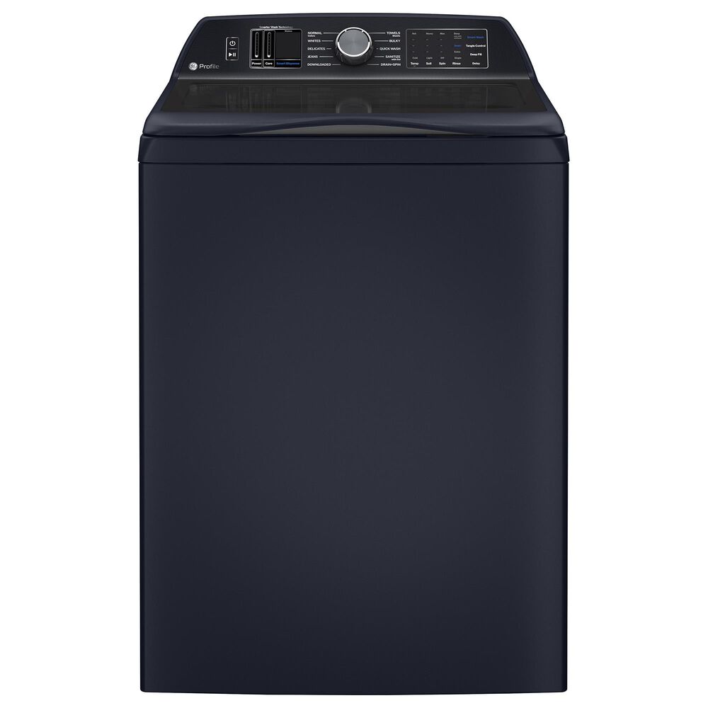 GE Profile 5.3 Cu. Ft. Top Load Washer and 7.3 Cu. Ft. Electric Dryer Laundry Pair in Sapphire Blue, , large