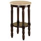 Furniture of America Goncalves End Table with Ivory Marble Top in Dark Cherry, , large