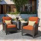 HOMLUX 29" Patio Single Chair with Brown Wicker in Orange (Set of 2), , large