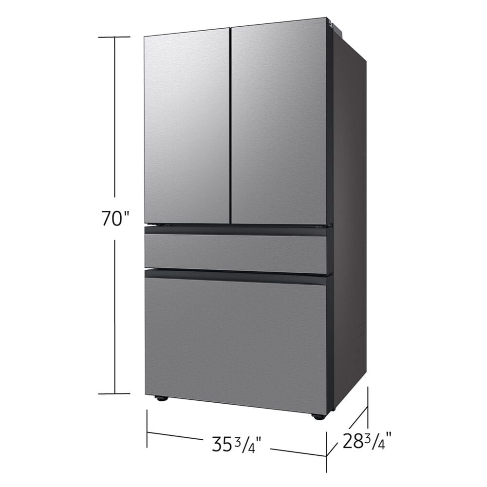 Samsung 22.9 Cu. Ft. Bespoke Counter Depth 4-Door French Door Refrigerator with Inner Beverage Center &amp; FlexZone Drawer in Stainless Steel, , large