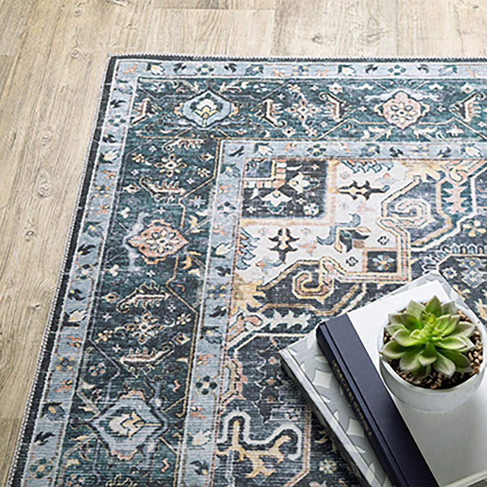 Oriental Weavers Charleston Medallion 2&#39; x 3&#39; Blue Area Rug, , large