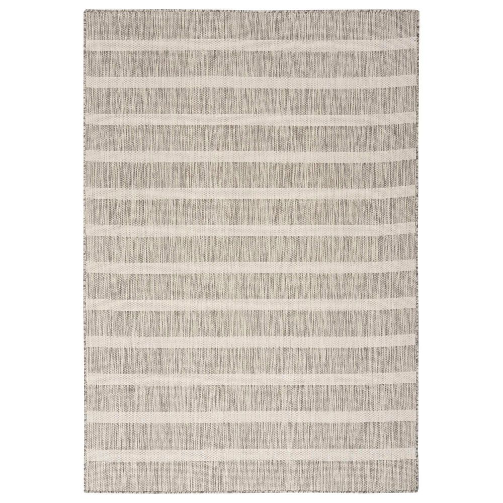 Nourison Positano POS03 Grey and Ivory 9" x 12" Indoor/Outdoor Area Rug, , large