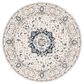 Safavieh Micro-Loop Oriental 5" Round Ivory and Navy Area Rug, , large