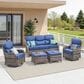 Sunwell Garden Patio Ottoman in Navy (Set of 2), , large