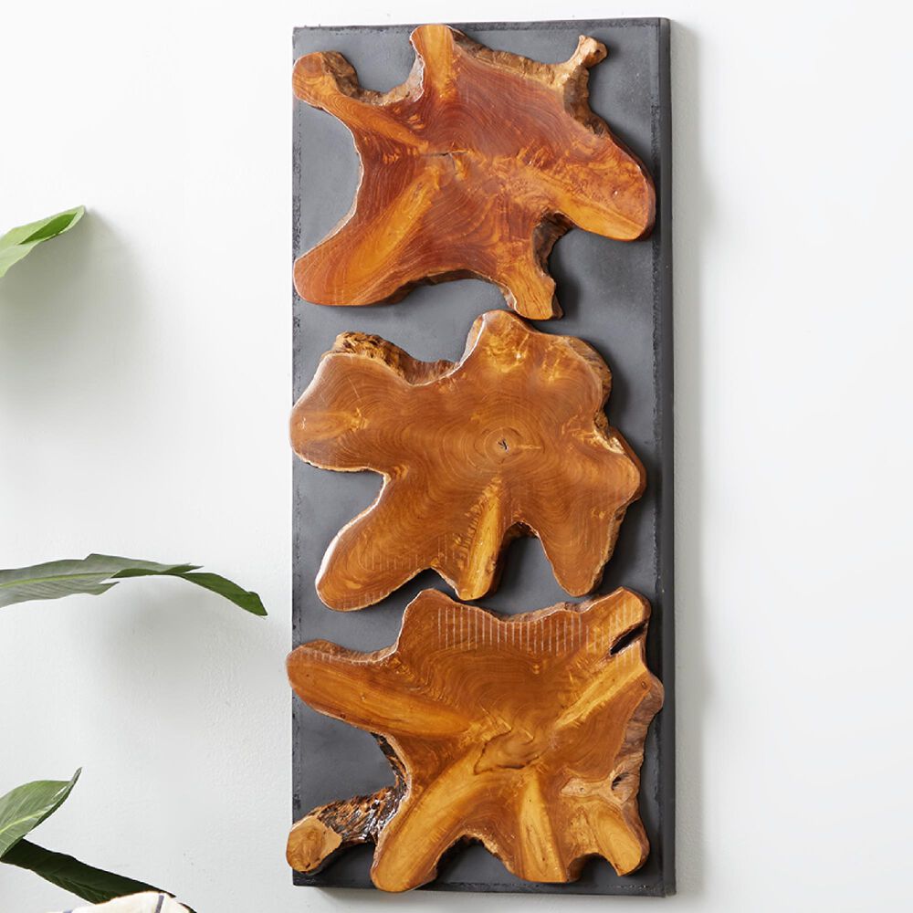 Maple and Jade 36&quot; x 16&quot; Wall Decor in Brown and Black, , large