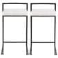 Lumisource Fuji Stackable Counter Stool with White Faux Leather Cushion in Black (Set of 2), , large