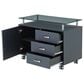 Rta Products Llc Rolling Storage Cabinet with Frosted Glass Top in Graphite, , large