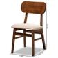 Baxton Studio Euclid Side Chair with Sand Cushion in Walnut Brown (Set of 2), , large