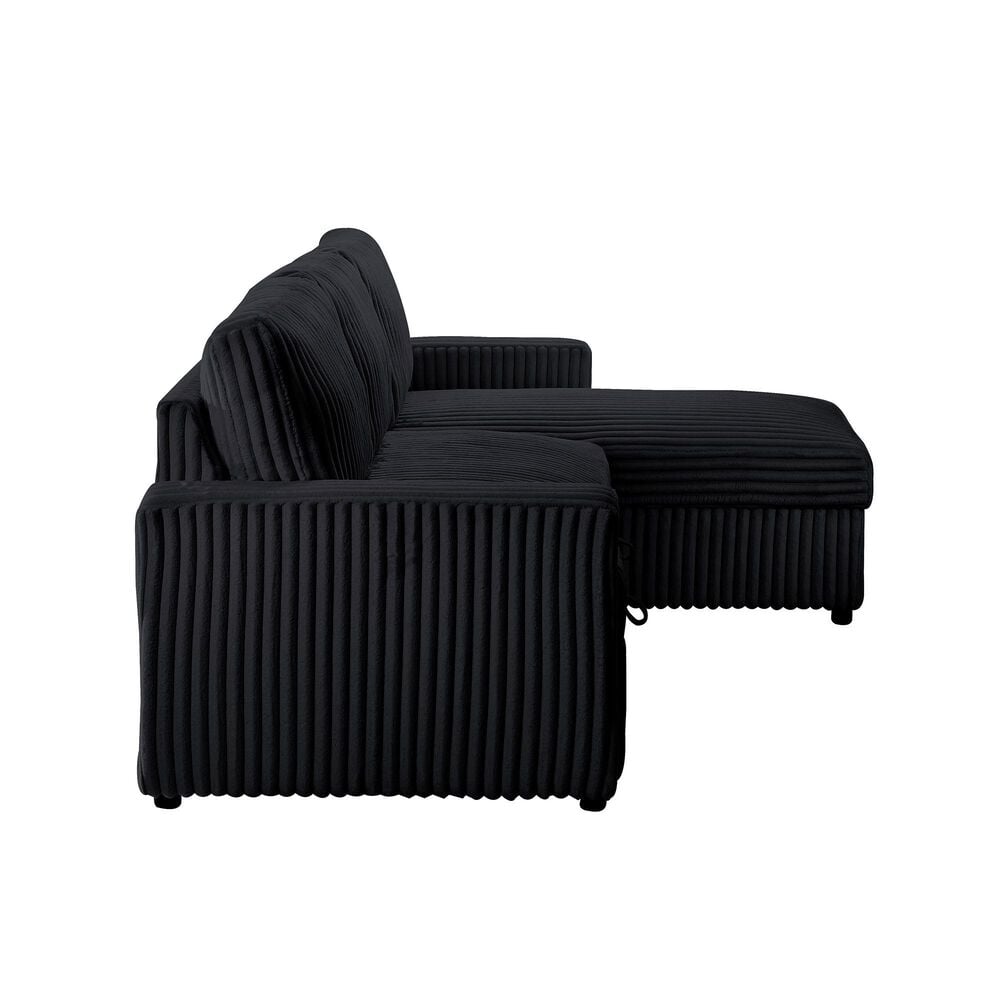 Titanic Furniture Jayla 2-Piece Sleeper Sectional Right Facing Chaise in Black, , large